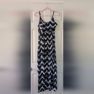 Ardene Black and White Maxi Skirt with Blue Accents
